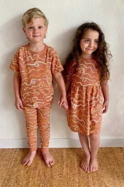 North Of West Sale Kids' Snake Rainbow Tee - Sunset