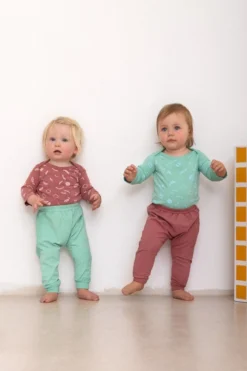 North Of West Sale Baby's Squiggles Long Sleeve Onesie - Mulberry