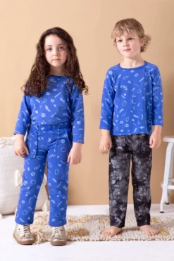 North Of West Kids' Squiggles Traveler Sweatpants - Azure Sale