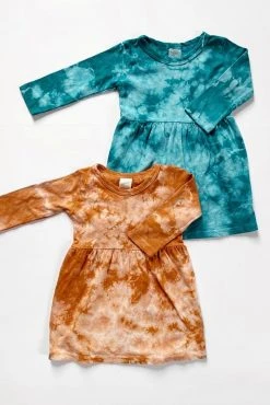 North Of West Kids' Tie Dye Long Sleeve Dress - Amber