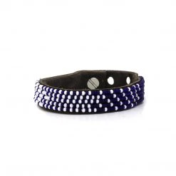 Swahili Coast Design Ombre Dark Blue Beaded Leather Cuff
