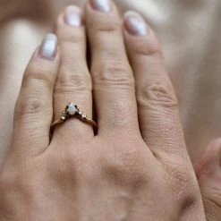 Iron Oxide Opal Halo Stacker Ring