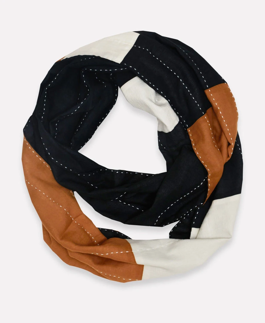 Anchal Accessories Stripe Infinity Scarf - Camel 3 Anchal Accessories Stripe Infinity Scarf - Camel