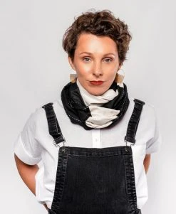 Anchal Stripe Infinity Scarf - Charcoal