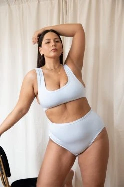 Mary Young Orly Bamboo High Brief Underwear - Sky Blue Underwear + Bras