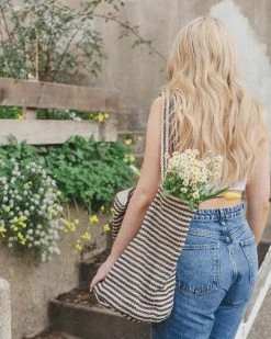 Will & Atlas Paris Striped Oversized Tote - Black + White Best Sellers