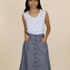 Passion Lilie Chambray Midi Skirt