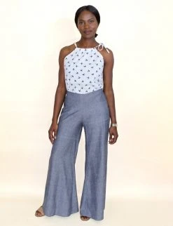 Passion Lilie Chambray Ikat Pants Clothing