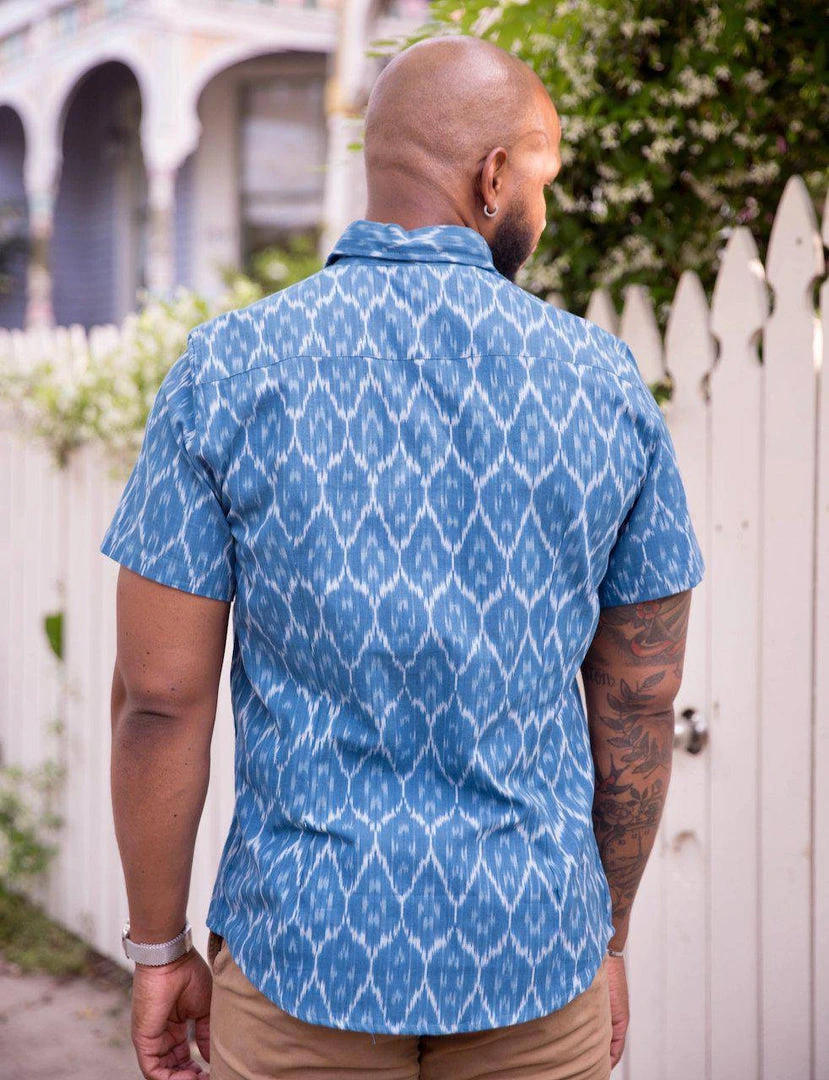 Passion Lilie Men's Cobalt Blue Button Down Shirt 4 Passion Lilie Men's Cobalt Blue Button Down Shirt