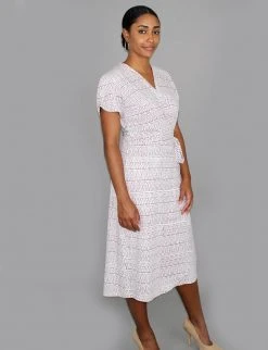 Passion Lilie Clothing Geo Mauve Jersey Wrap Dress