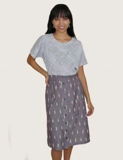 Passion Lilie Best Sellers Grape Chambray Midi Skirt 9 Passion Lilie Best Sellers Grape Chambray Midi Skirt