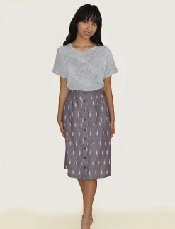 Passion Lilie Best Sellers Grape Chambray Midi Skirt 10 Passion Lilie Best Sellers Grape Chambray Midi Skirt