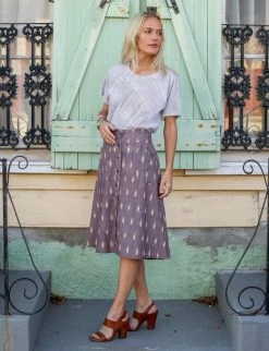 Passion Lilie Best Sellers Grape Chambray Midi Skirt