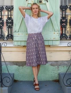 Passion Lilie Best Sellers Grape Chambray Midi Skirt 8 Passion Lilie Best Sellers Grape Chambray Midi Skirt