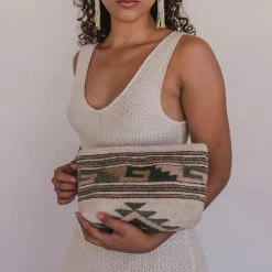 MZ Fair Trade Pastel Mitla Wool Clutch Bag