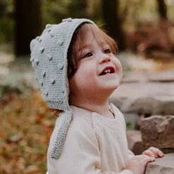 Pebble Fair Trade Baby Bobble Bonnet - Teal