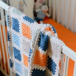 Pebble Throw Blankets Blue Granny Square Blanket