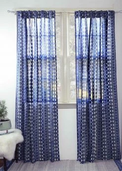 Ichcha Phulkari Indigo Curtain Panel