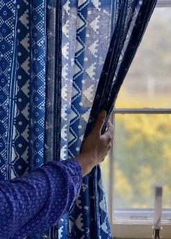 Ichcha Phulkari Indigo Curtain Panel