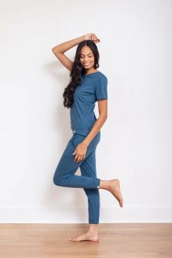 Leena & Lu Pima Short Sleeve Jogger Set