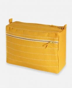 Anchal Accessories Pin Stitch Large Toiletry Bag - Mustard
