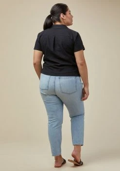 Poplinen Becky Linen Short Sleeve Button Down - Black