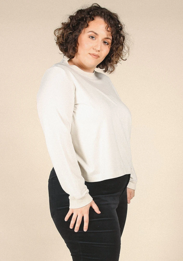 Poplinen Clothing Gwen Tencel Long Sleeve Tee - Ivory 5 Poplinen Clothing Gwen Tencel Long Sleeve Tee - Ivory