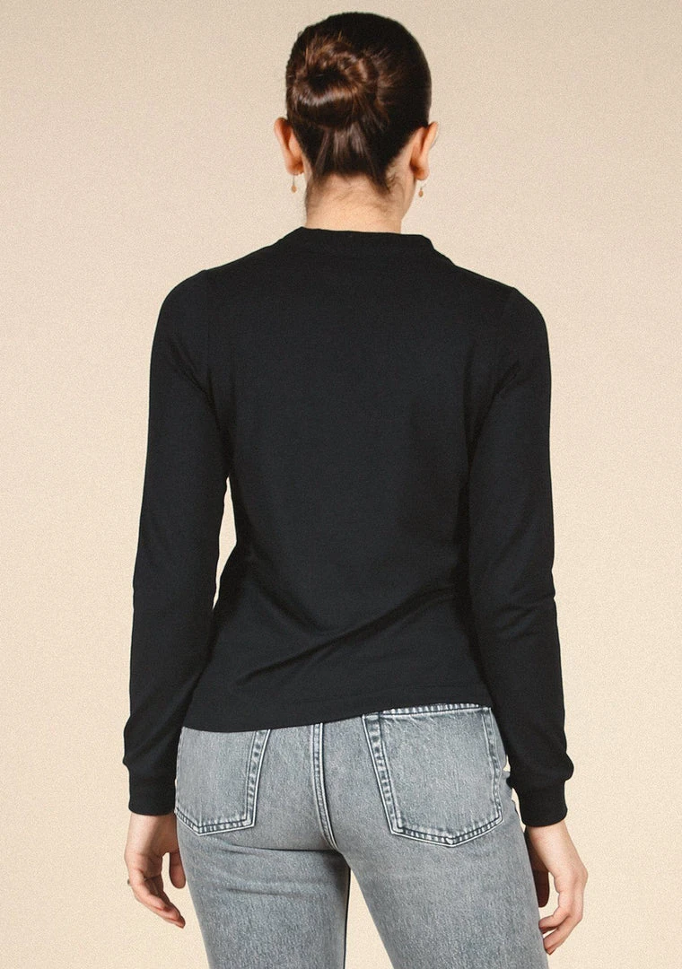 Poplinen Gwen Tencel Long Sleeve Tee - Black 6 Poplinen Gwen Tencel Long Sleeve Tee - Black