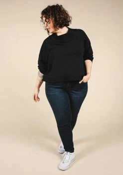 Poplinen Wilder Mock Neck Sweatshirt - Black