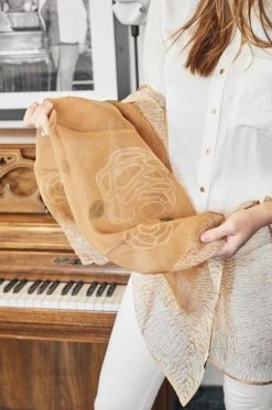 Studio Variously Primrose Cinnamon Silk Scarf 20 Studio Variously Primrose Cinnamon Silk Scarf