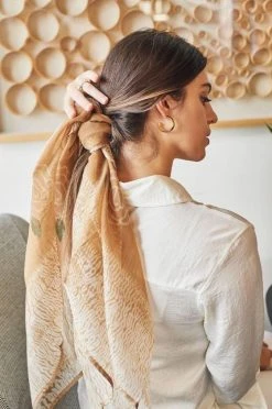 Studio Variously Primrose Cinnamon Silk Scarf 19 Studio Variously Primrose Cinnamon Silk Scarf