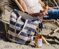 Will & Atlas Provence Striped Oversized Tote - Indigo + White