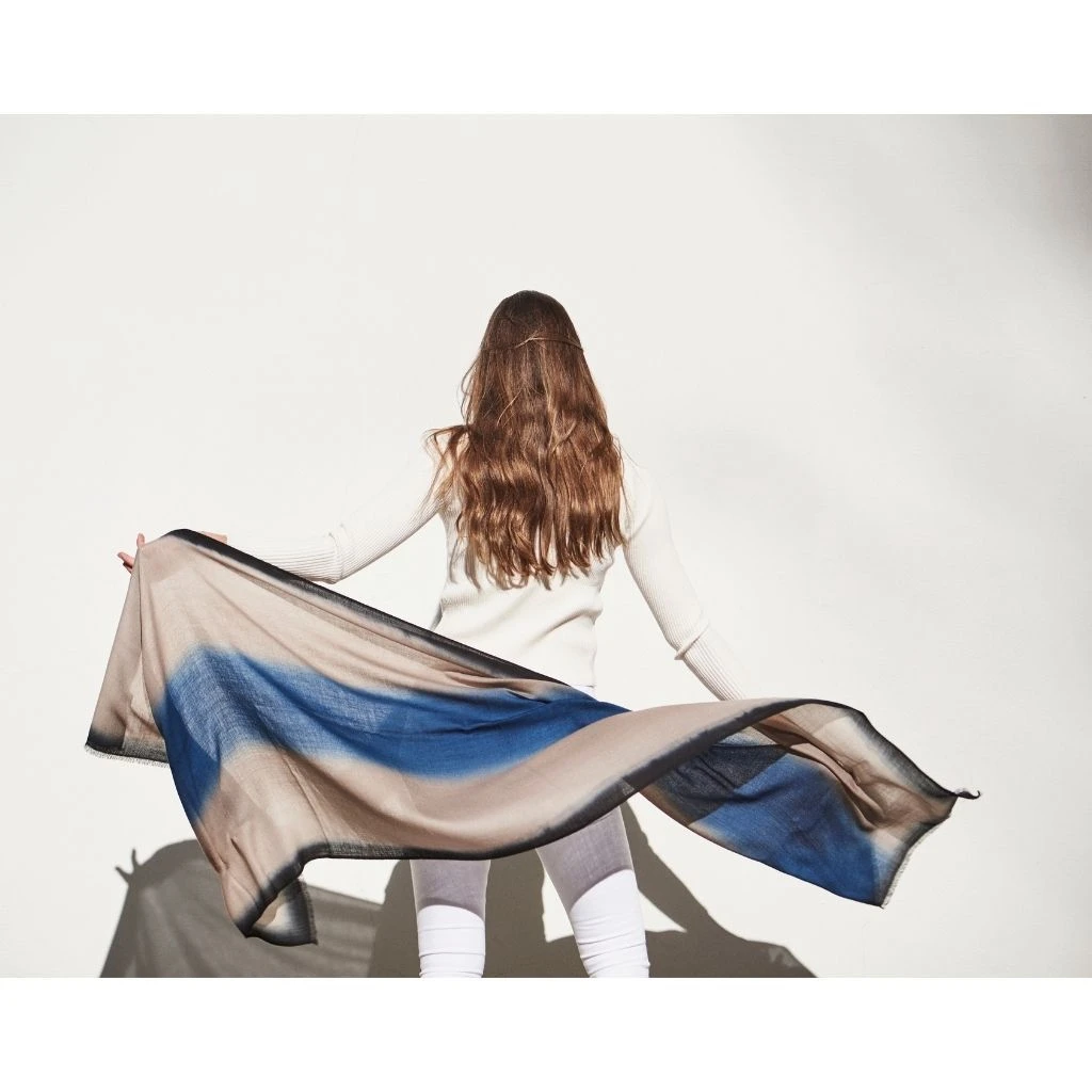 Studio Variously Prussian Cashmere Scarf 5 Studio Variously Prussian Cashmere Scarf