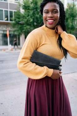 Purse & Clutch Small Asymmetric Clutch - Black