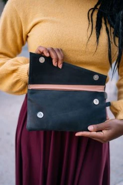 Purse & Clutch Small Asymmetric Clutch - Black