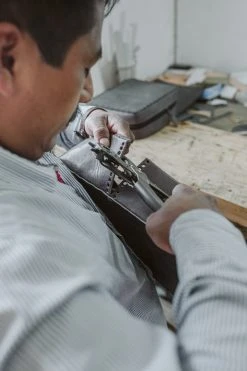 Purse & Clutch Leather Belt Bag - Charcoal