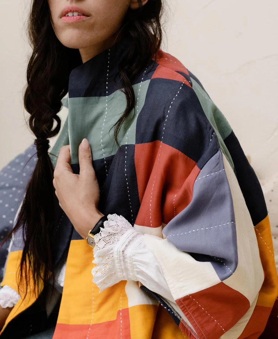 Anchal Clothing Quilted Multi-Check Cocoon Jacket 5 Anchal Clothing Quilted Multi-Check Cocoon Jacket