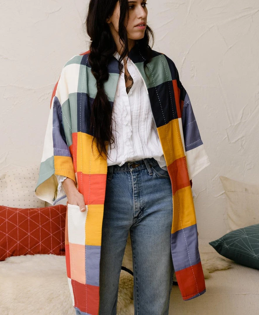 Anchal Clothing Quilted Multi-Check Cocoon Jacket 3 Anchal Clothing Quilted Multi-Check Cocoon Jacket