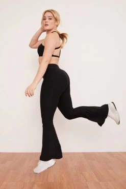 Wolven Activewear + Athleisure Recycled Bell Bottom - Onyx