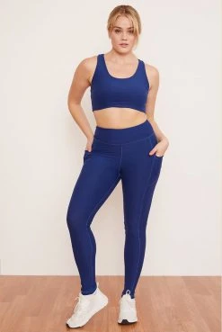 Wolven Activewear + Athleisure Recycled Yoga Top - Indigo