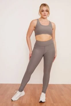 Wolven Activewear + Athleisure Recycled Yoga Top - Wolf Gray