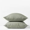 Coyuchi Home Goods Relaxed Linen Pillowcase Set - Laurel