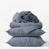 Coyuchi Relaxed Linen Sheet Set - Harbor Blue 2 Coyuchi Relaxed Linen Sheet Set - Harbor Blue