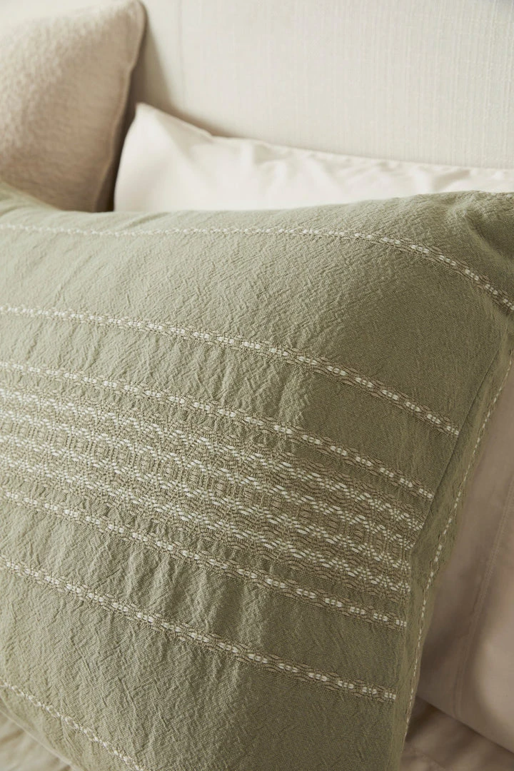 Coyuchi Home Goods Rippled Stripe Sham - Alpine White / Pale Gray 7 Coyuchi Home Goods Rippled Stripe Sham - Alpine White / Pale Gray