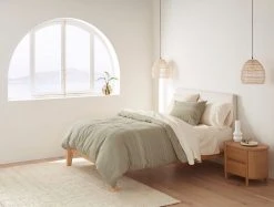 Coyuchi Home Goods Rippled Stripe Sham - Alpine White / Pale Gray 15 Coyuchi Home Goods Rippled Stripe Sham - Alpine White / Pale Gray