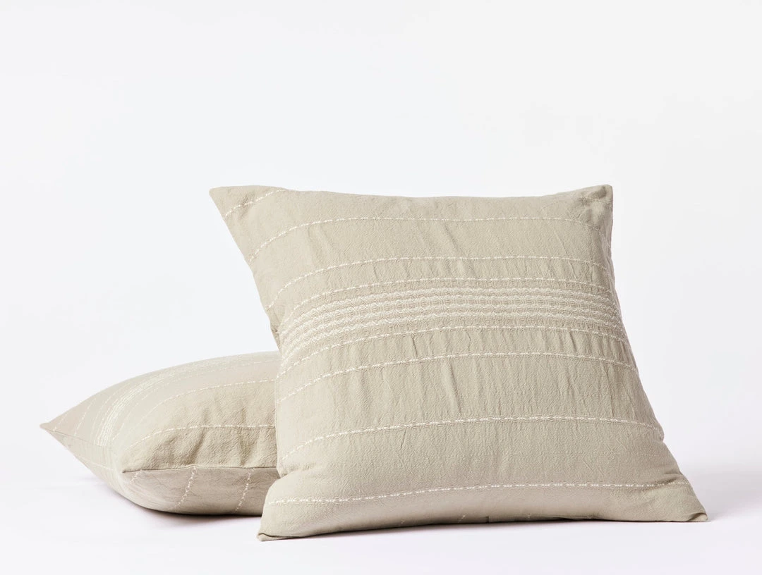 Coyuchi Home Goods Rippled Stripe Sham - Alpine White / Pale Gray 3 Coyuchi Home Goods Rippled Stripe Sham - Alpine White / Pale Gray