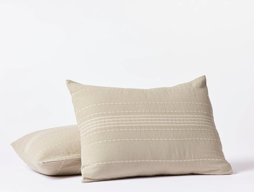 Coyuchi Home Goods Rippled Stripe Sham - Alpine White / Pale Gray 9 Coyuchi Home Goods Rippled Stripe Sham - Alpine White / Pale Gray