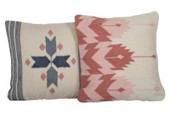 Casa Amarosa Rosette Kilim Wool Throw Pillow Cover