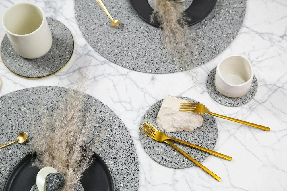 Slash Objects Kitchen + Dining Round Recycled Rubber Trivet Set 5 Slash Objects Kitchen + Dining Round Recycled Rubber Trivet Set