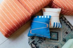 K-apostrophe Home Goods Serpents + Ladders Azul Wool Floor Pillow 8 K-apostrophe Home Goods Serpents + Ladders Azul Wool Floor Pillow